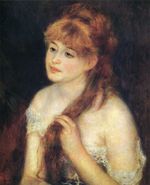 Ренуар Молодая женщина орасчесывает волосы 1876г